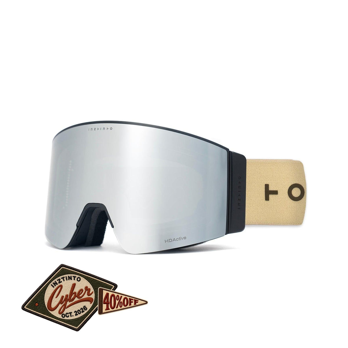 Antiparras de nieve Travis Beige Lente Gris Espejado Plateado