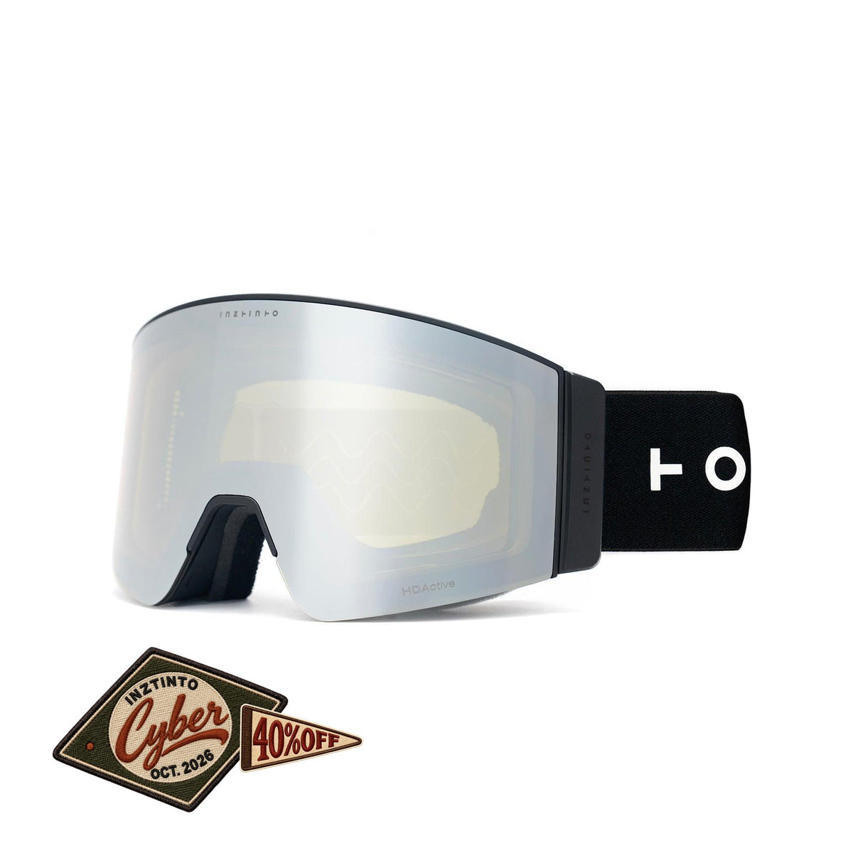 Antiparras de nieve Travis Black Lente Amarillo Espejado Plateado