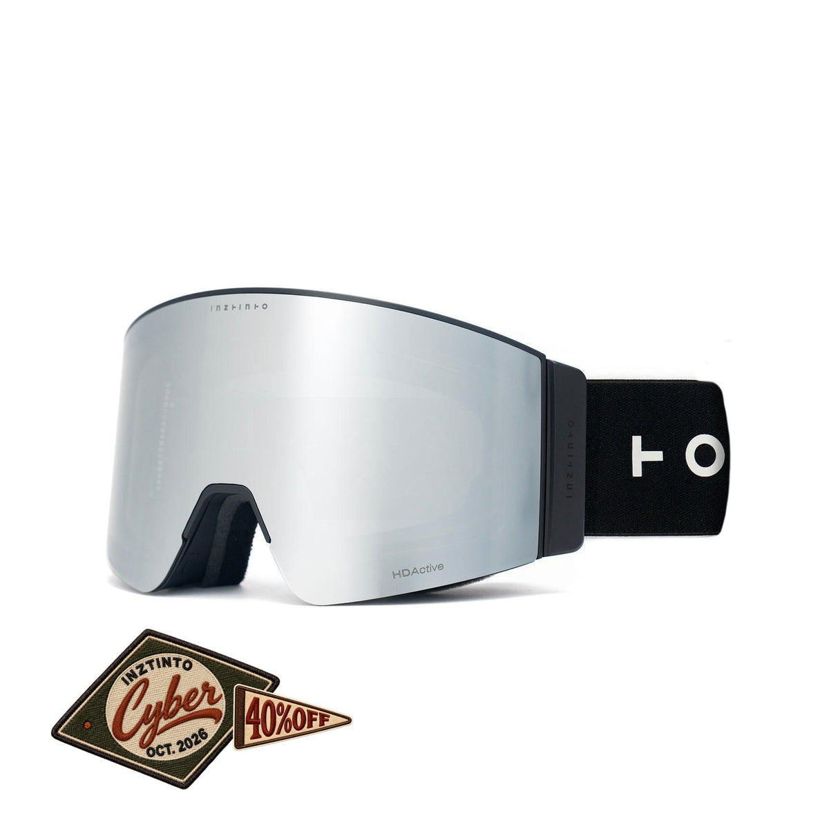 Antiparras de nieve Travis Black Lente Gris Espejado Plateado