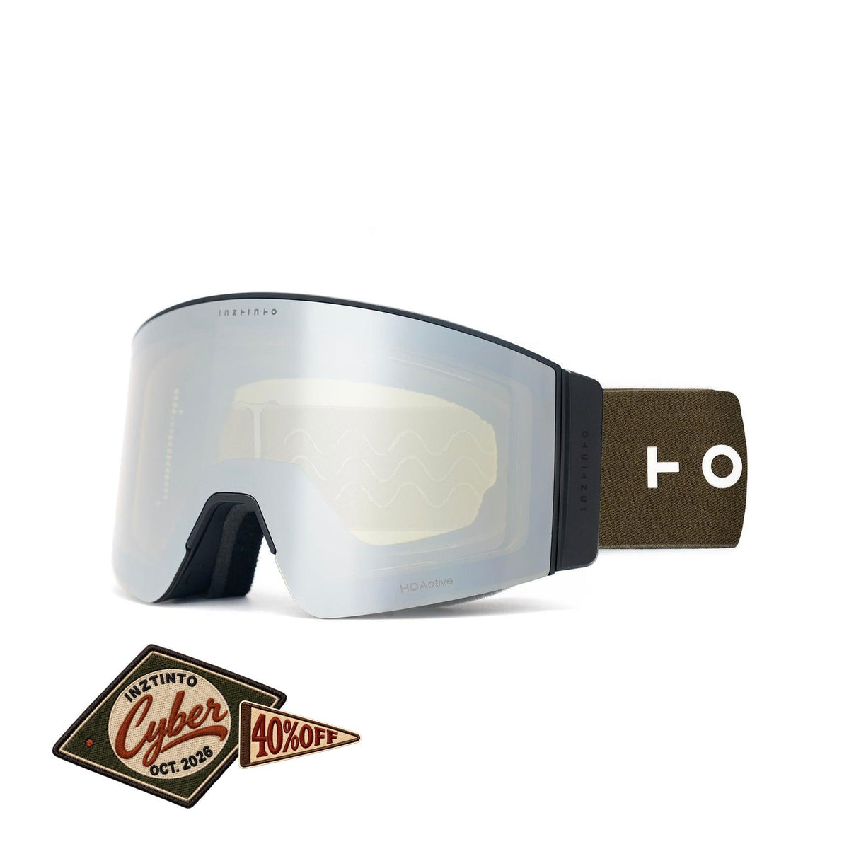 Antiparras de nieve Travis Olive Lente Amarillo Espejado Plateado