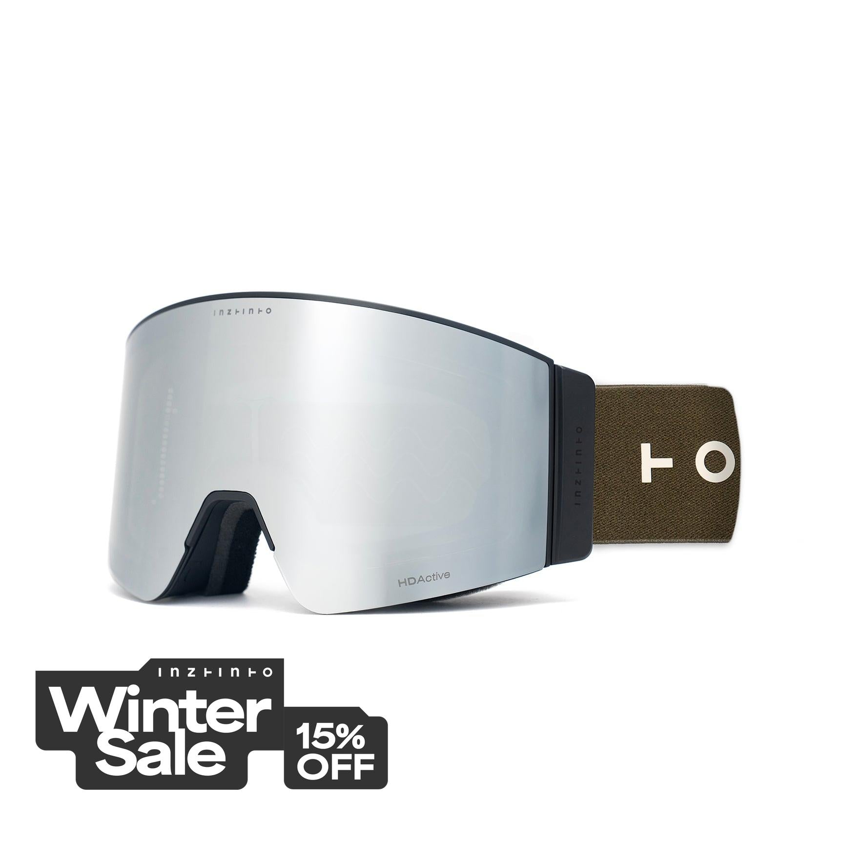 Travis Olive Lente Gris Espejado Plateado