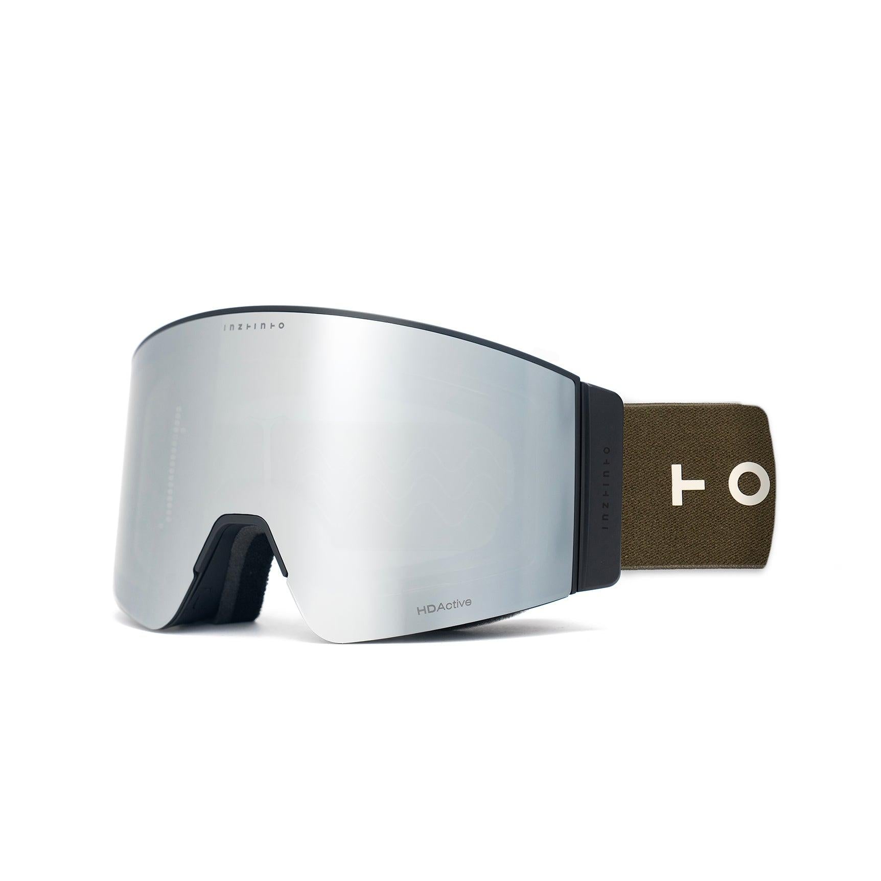 Travis Olive Lente Gris Espejado Plateado