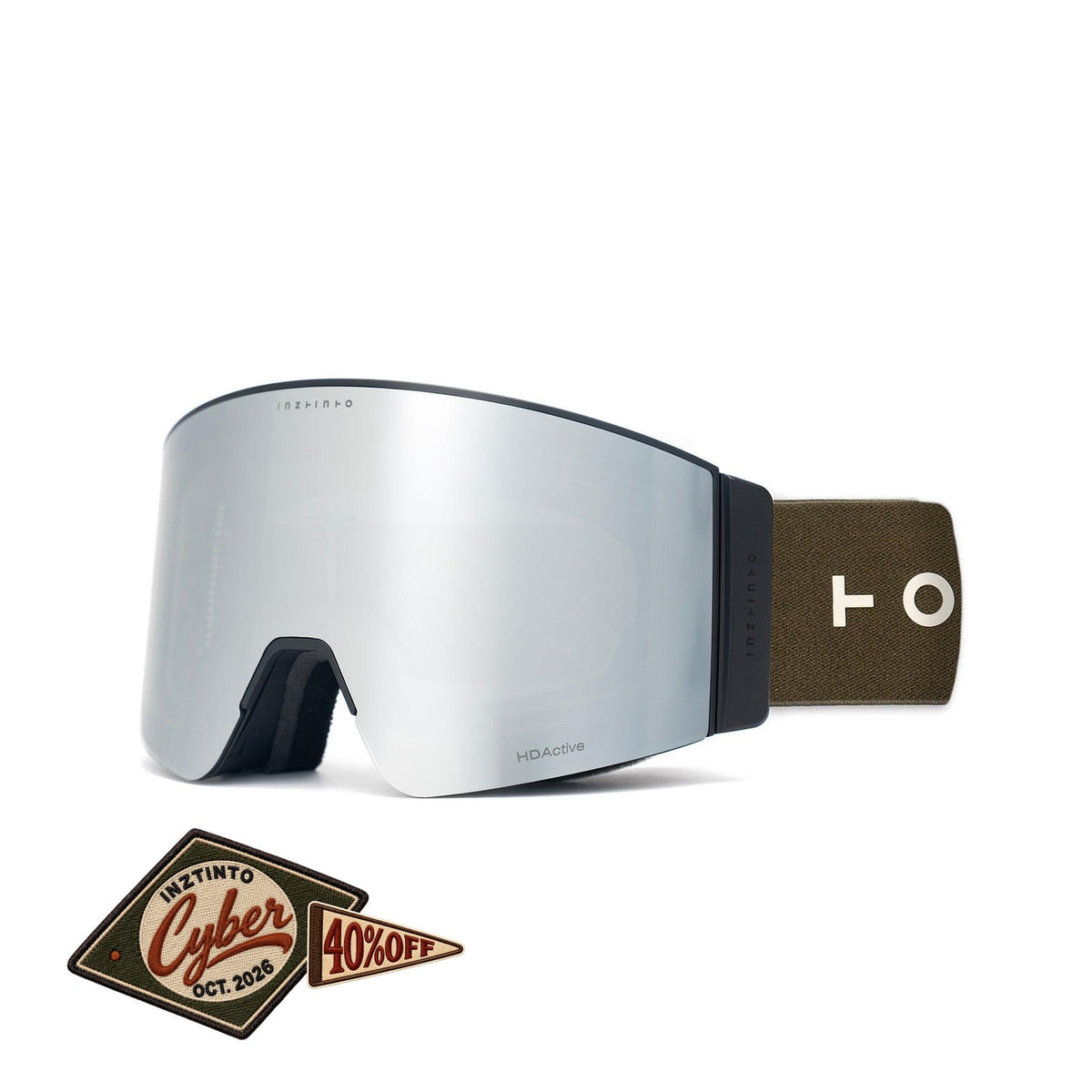Antiparras de nieve Travis Olive Lente Gris Espejado Plateado