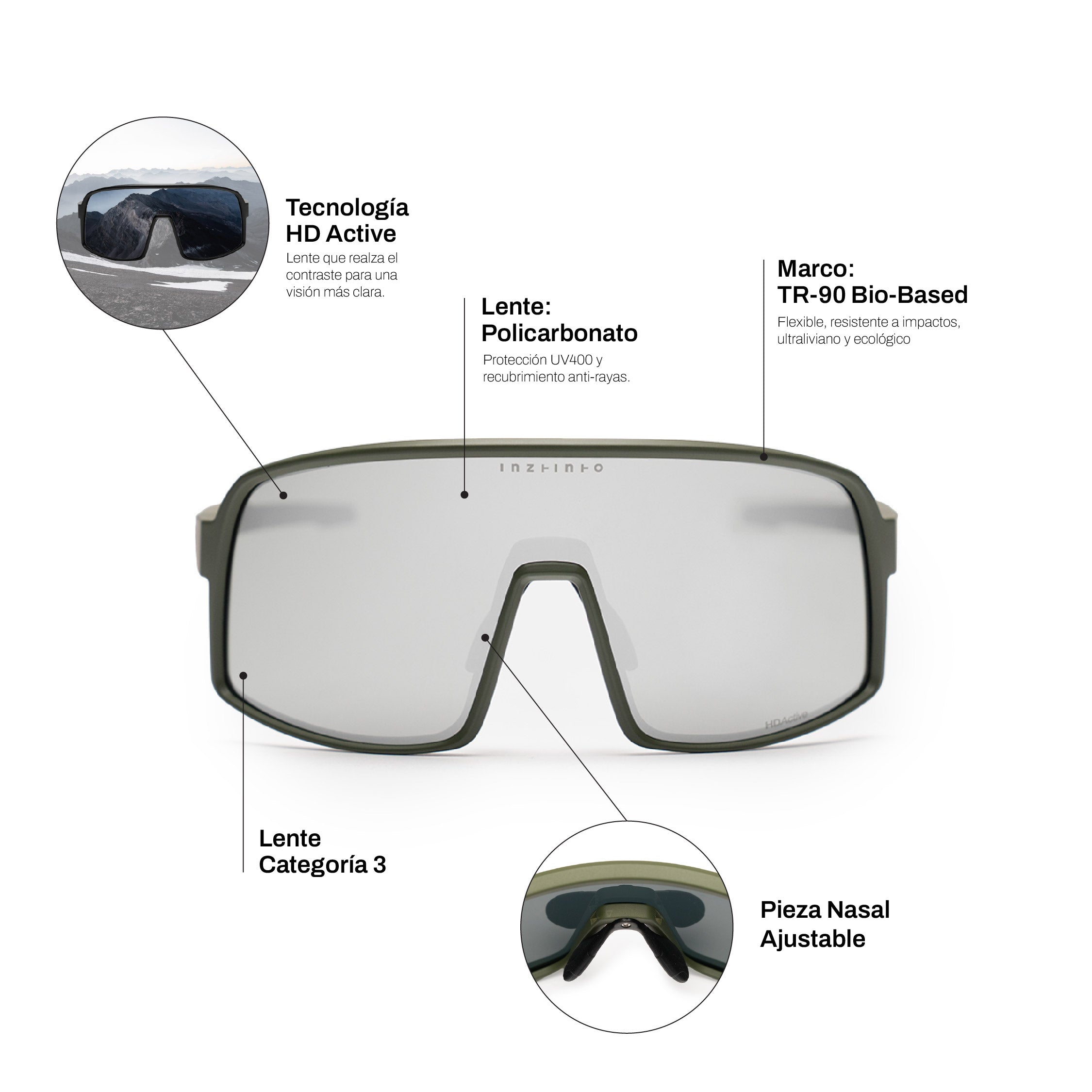 Sam Green / Lente Espejado Plateado