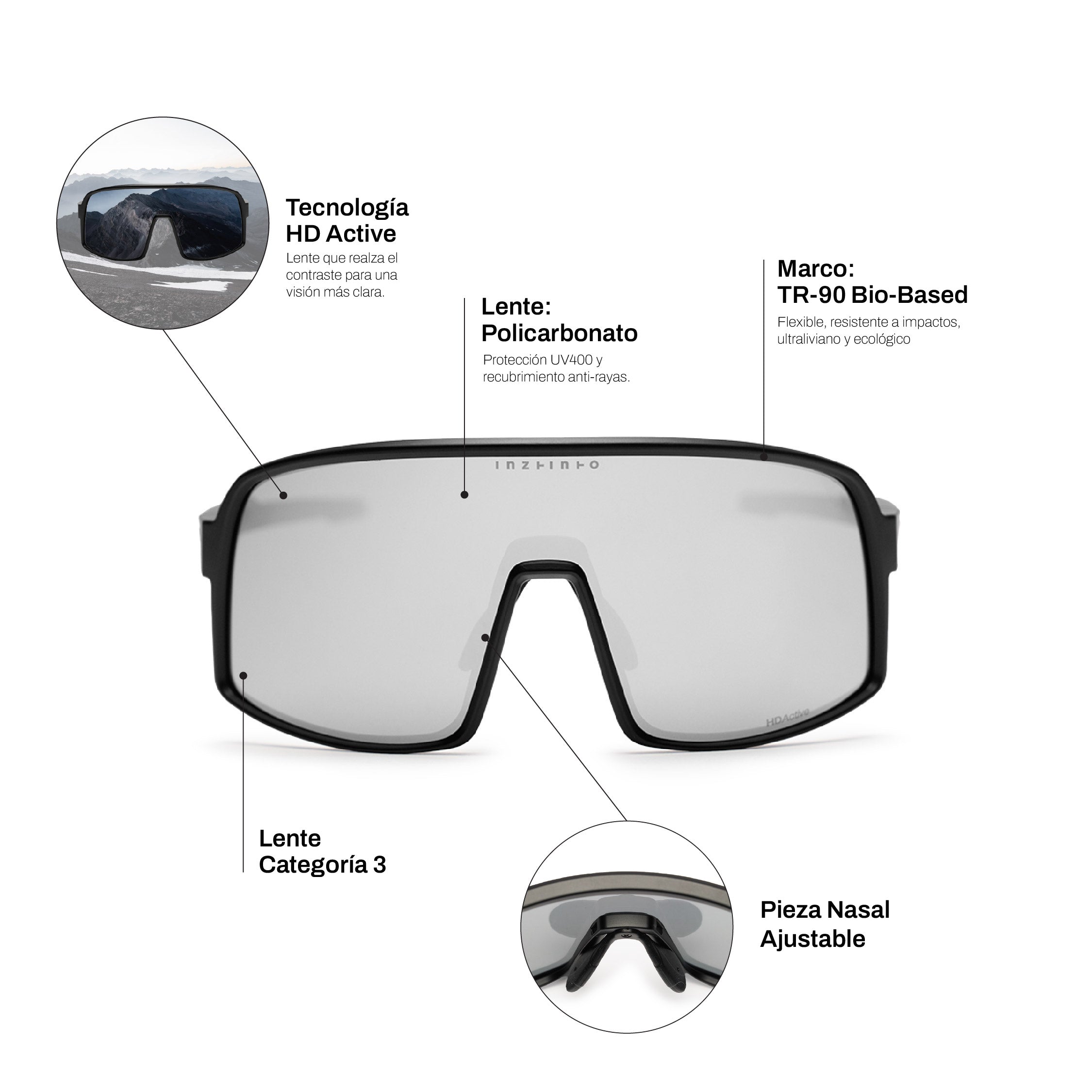 Sam Black Lente Espejado Plateado