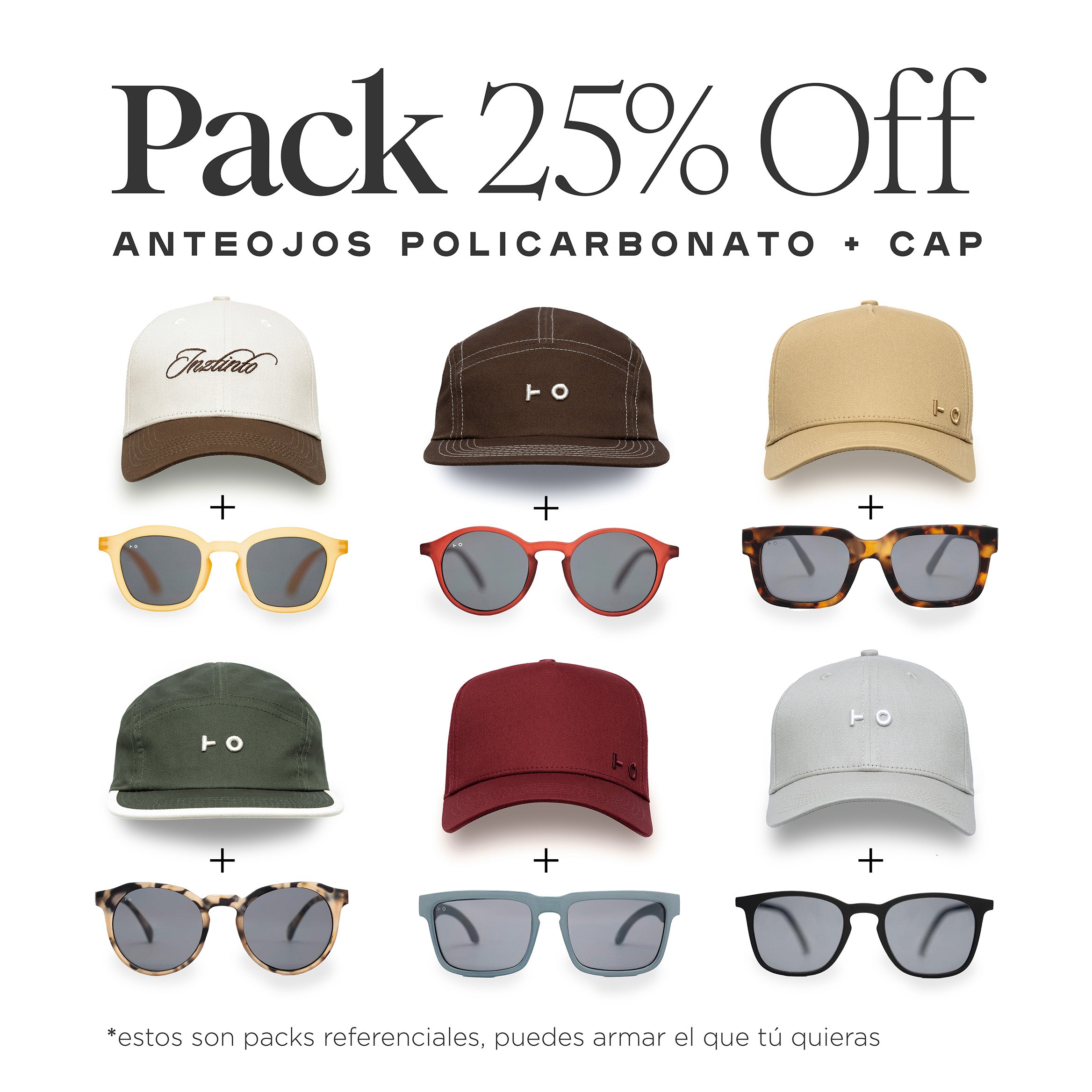 Pack 25% OFF Anteojos Policarbonato + Cap